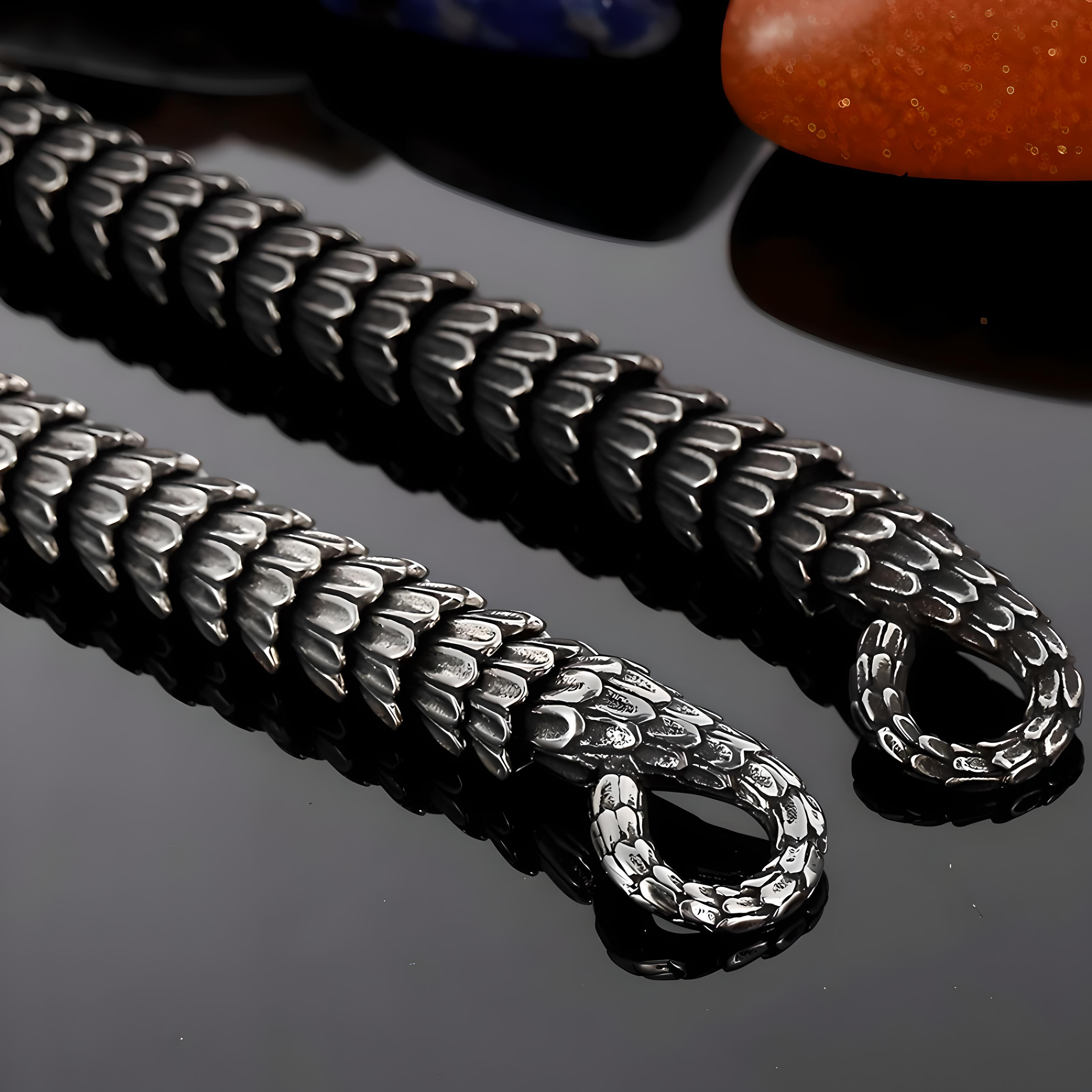 Handcrafted Pirate Bracelet "Serpent's Skin" - Stainless Skin