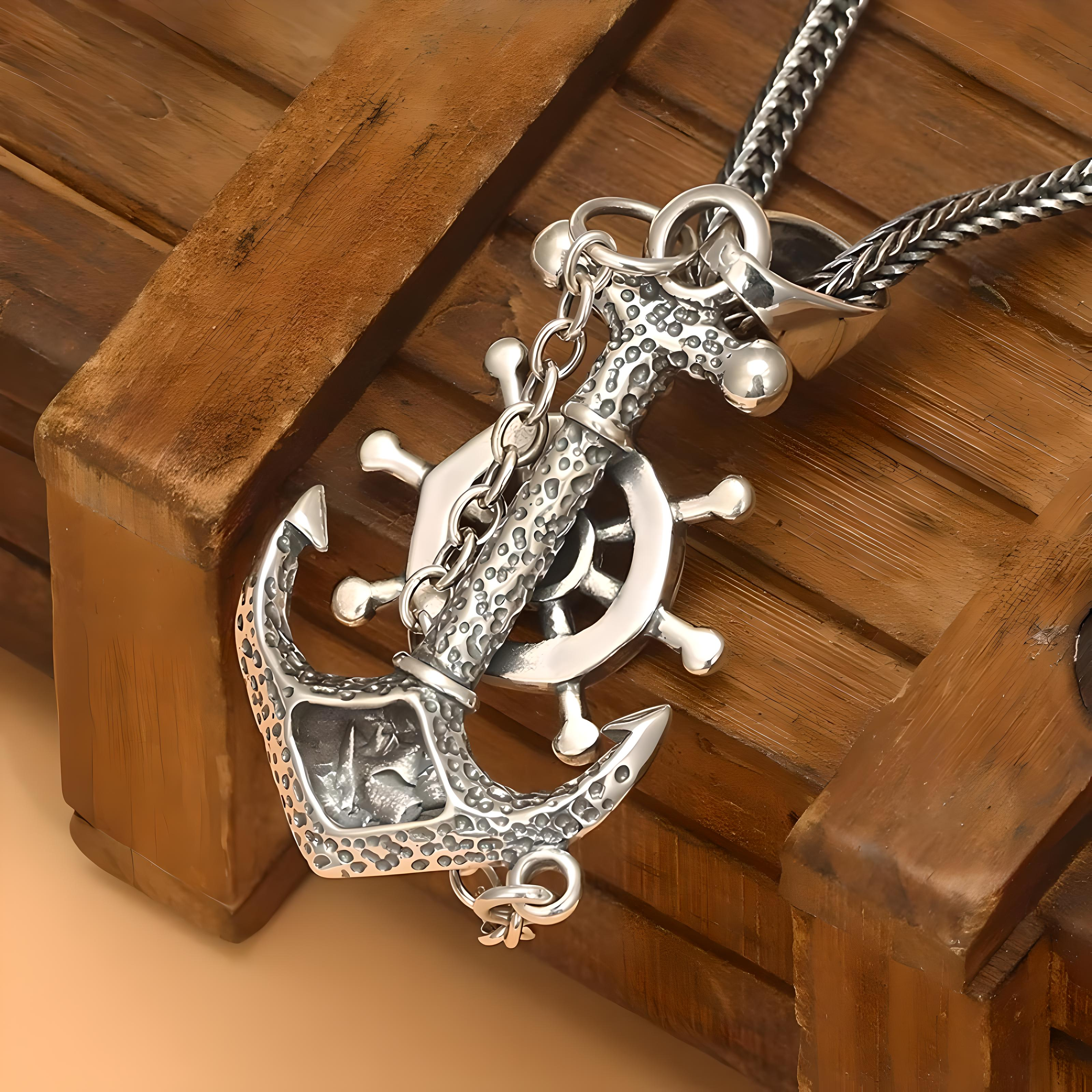 Handcrafted Pirate Chain "Ocean’s Heart" - Sterling Silver