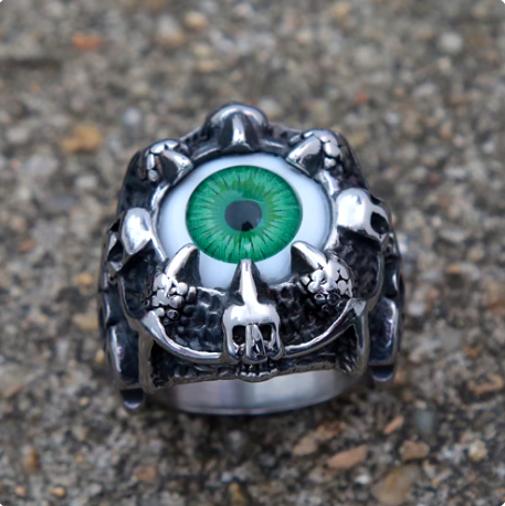 Handcrafted Pirate Ring "Kraken Eye" - Stainless Steel