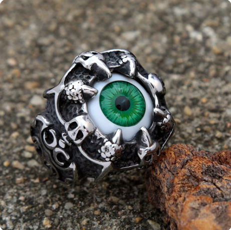 Handcrafted Pirate Ring "Kraken Eye" - Stainless Steel