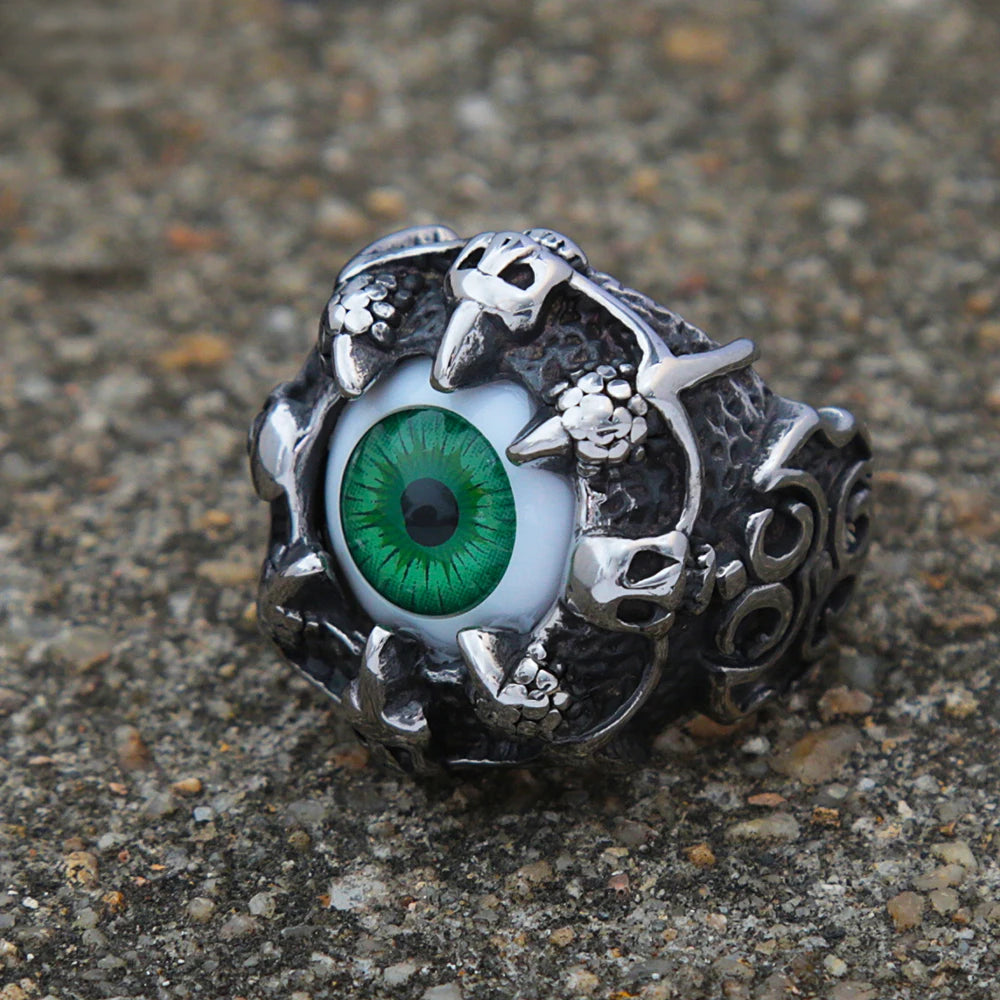 Handcrafted Pirate Ring "Kraken Eye" - Stainless Steel