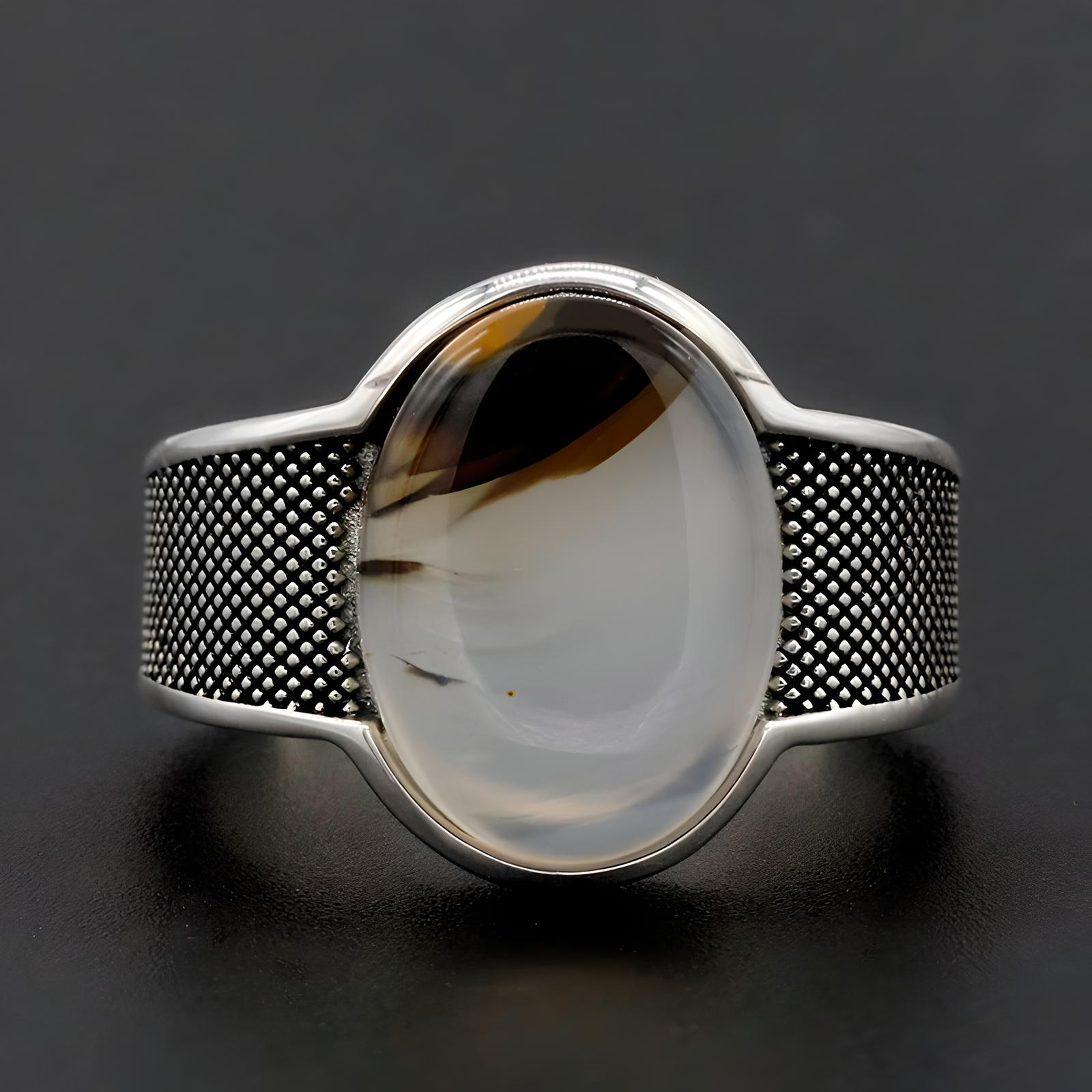 Handcrafted Pirate Ring "BlackBeards Precious Stone" - Sterling Silver