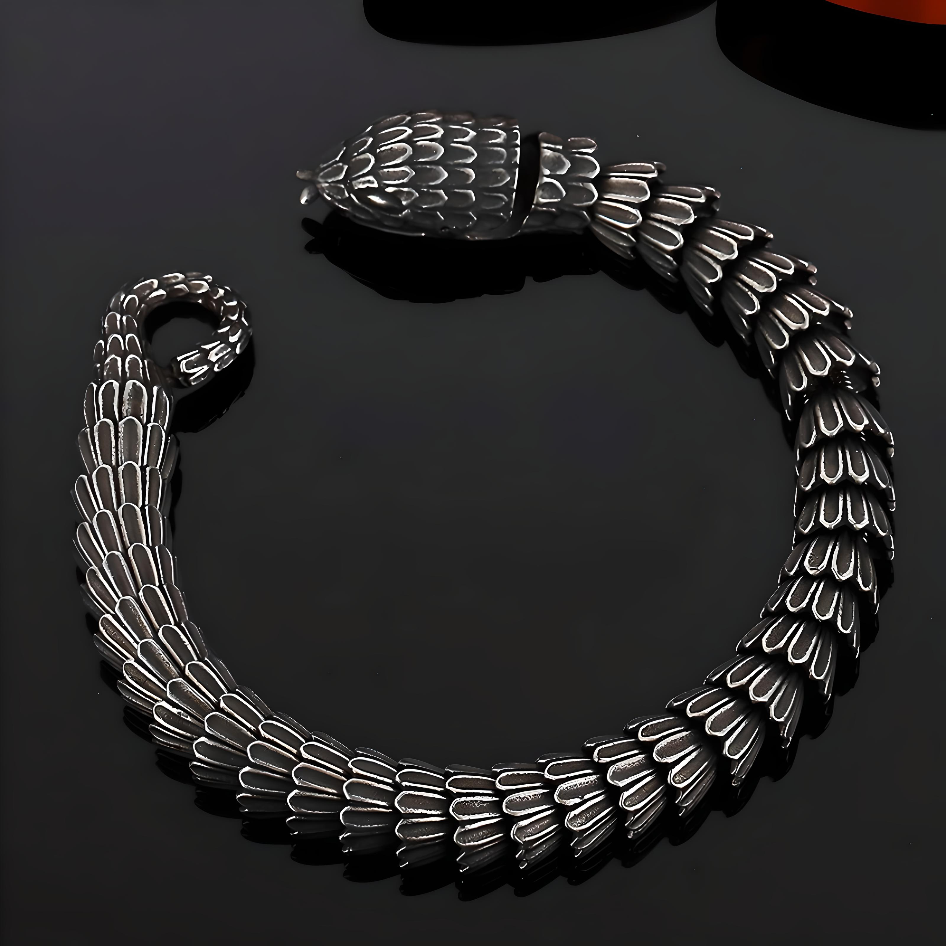 Handcrafted Pirate Bracelet "Serpent's Skin" - Stainless Skin