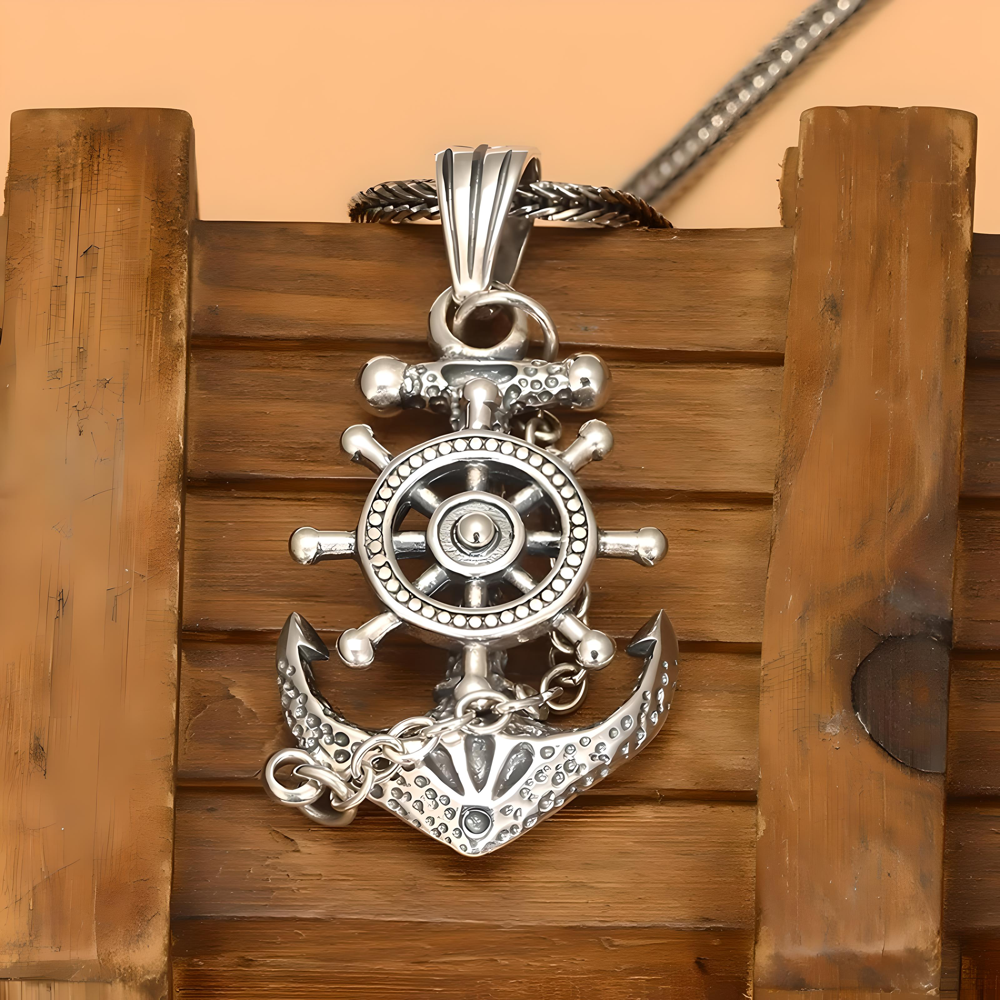 Handcrafted Pirate Chain "Ocean’s Heart" - Sterling Silver