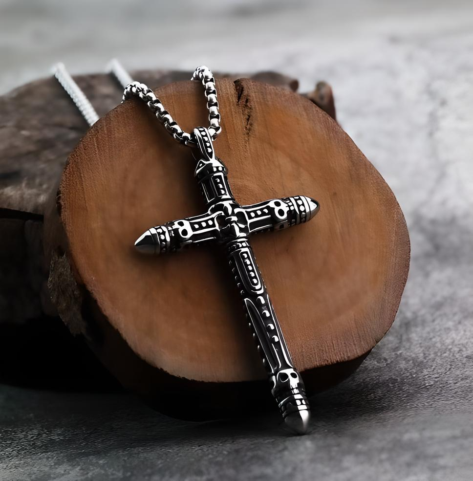 Handcrafted Pirate Chain" Cross Of Doom"- Stainless Steel