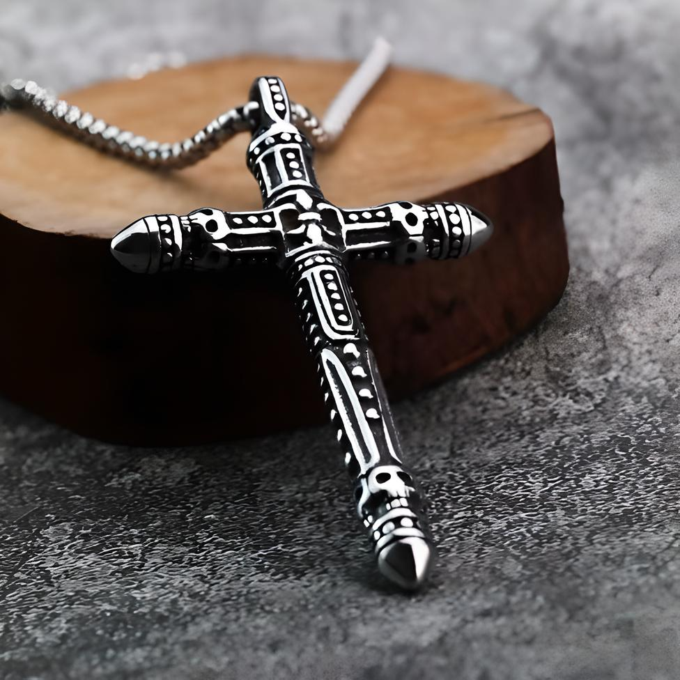 Handcrafted Pirate Chain" Cross Of Doom"- Stainless Steel